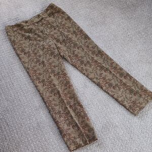 GORGEOUS Isabella Bird Tan Jacquard Floral Trouser Pant, Size 12